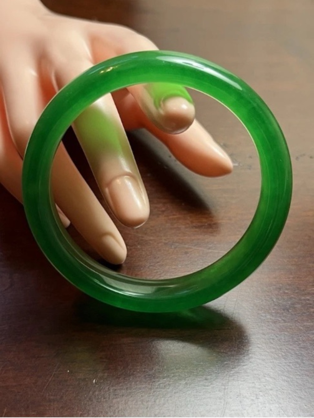 100% Natural Grade A Ice Green Burmese Jade jadeite bracelet bangle 60MM NEW